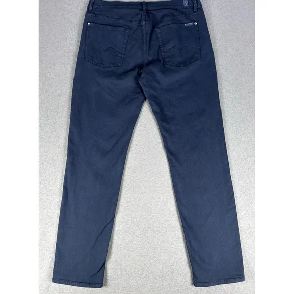 7 For All Mankind Pants Mens 34x32 Blue Slimmy Stretch Quiet Luxury Minimalist - Picture 2 of 11